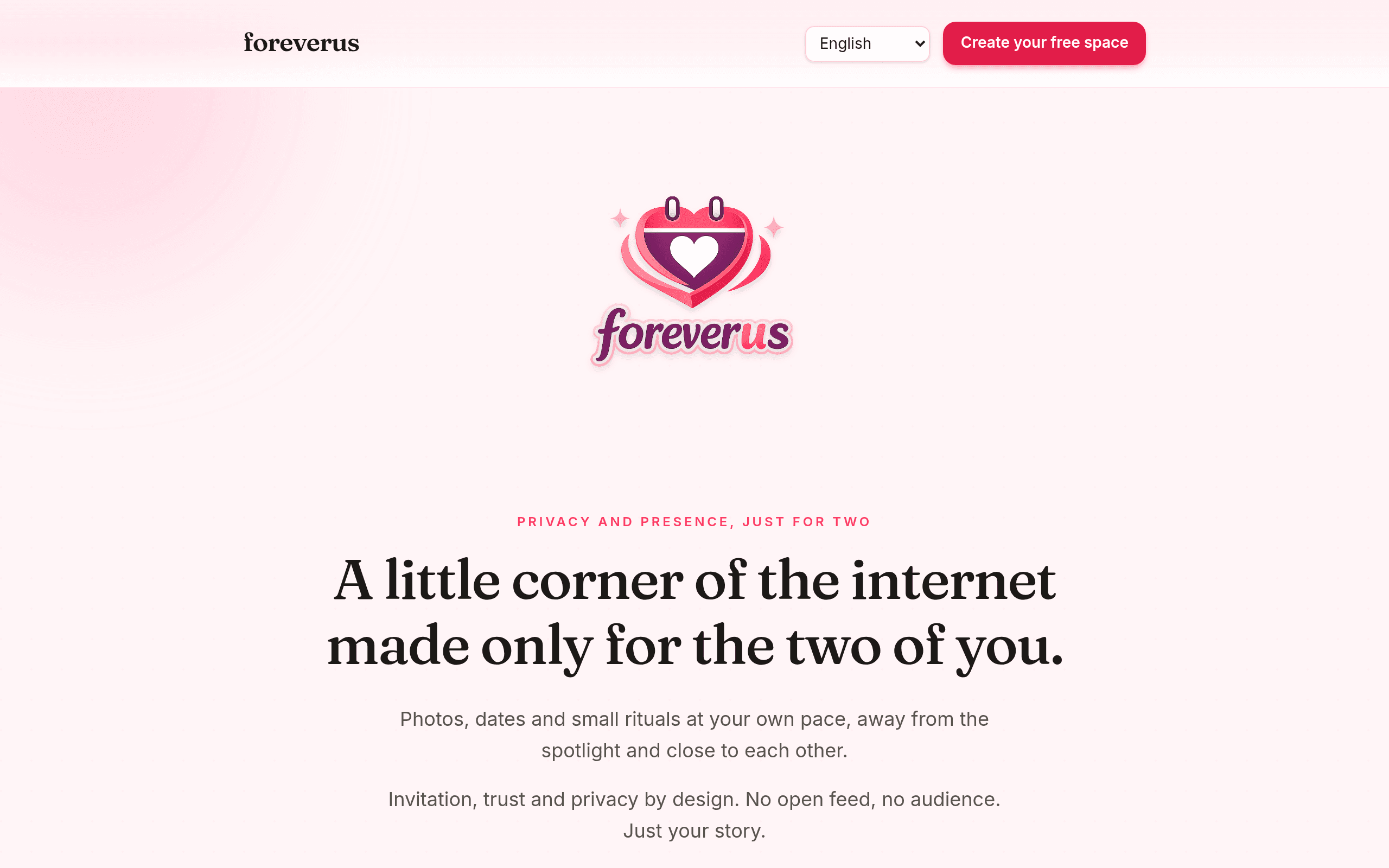 Captura de tela do site foreverus