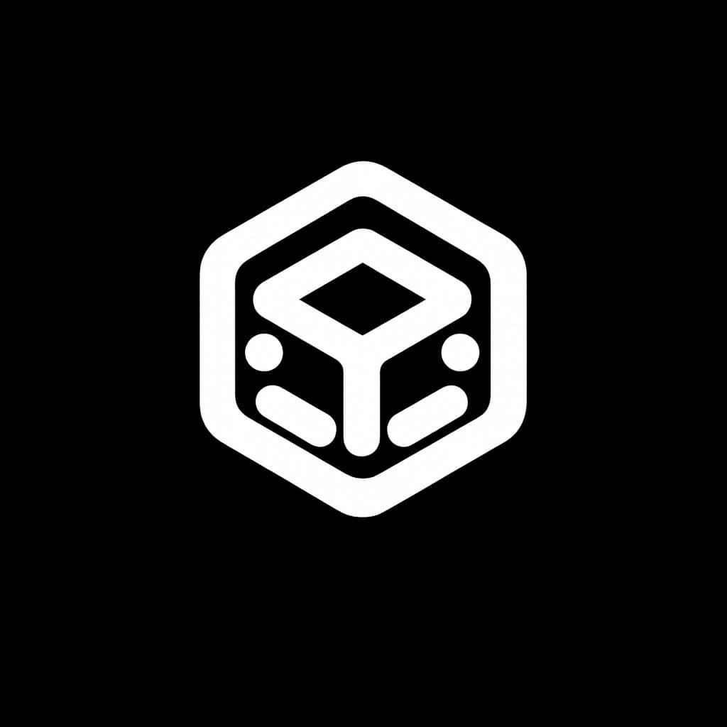 4Space símbolo isolado em branco (hexágono com cubo isométrico)